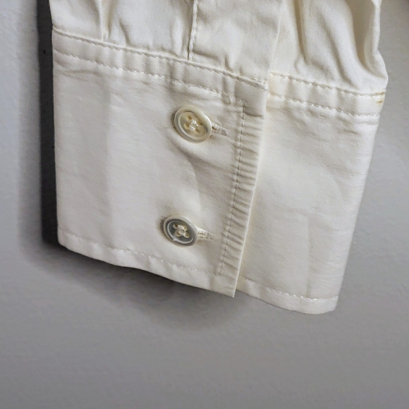 Theory Larissa Women's White Button Up Career Wear Elevated Basics Shirt Size L - Picture 13 of 16